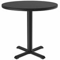 Correll 42'' Round Black Granite Finish / Black Table Height High Pressure Cafe / Breakroom Table 384BXT42R07